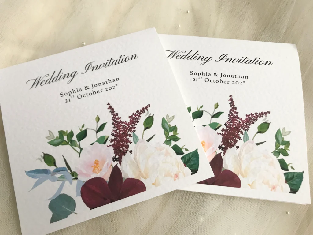 Burgundy Floral Wedding Stationery