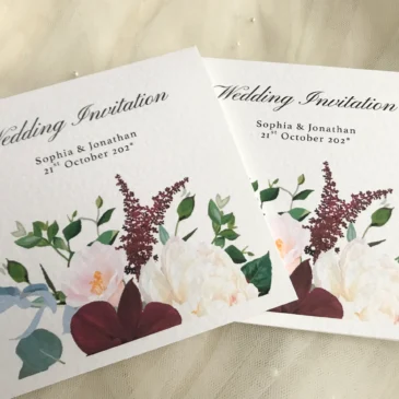 Burgundy Floral Wedding Stationery