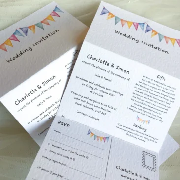 Summer Bunting Concertina Invitation