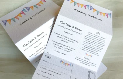 Summer Bunting Concertina Invitation