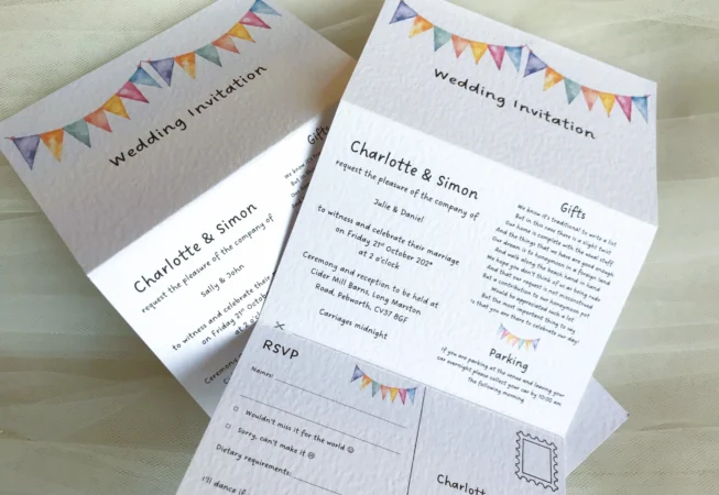 Summer Bunting Concertina Invitation