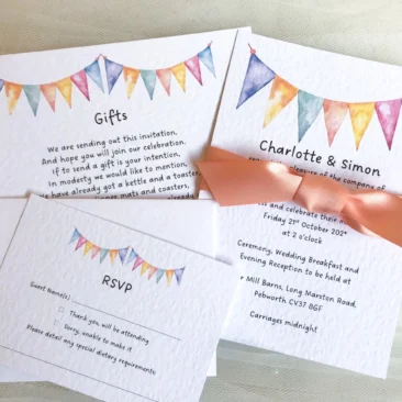 Summer Bunting Wedding Stationery Bundle