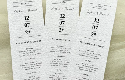 London Menu Cards