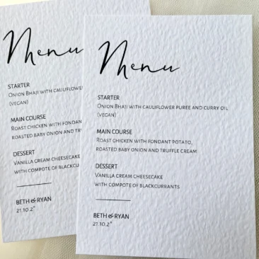 Minimalist Menu Cards