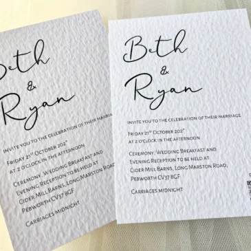 Minimalist Printed Wedding Invitations UK