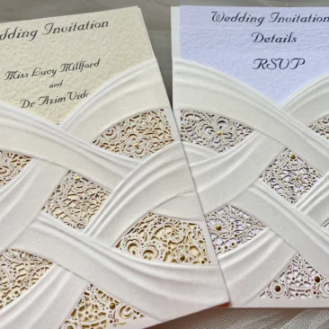 Embossed Filigree Pocket Invitations