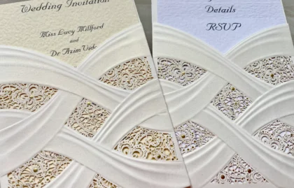 Embossed Filigree Pocket Invitations