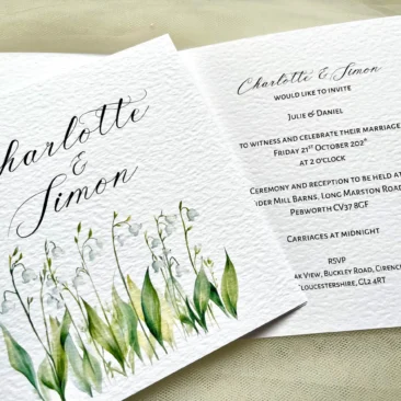 Lily of the Valley Centre Fold Invites