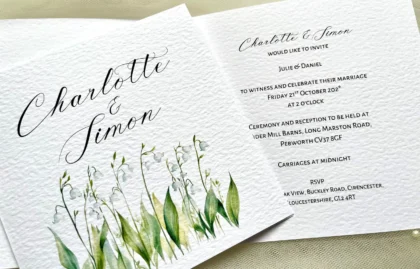 Lily of the Valley Centre Fold Invites