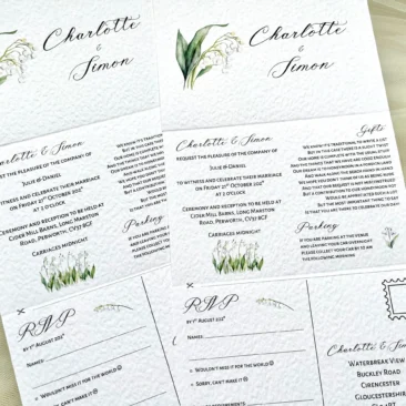 Lily of the Valley Concertina Invitations