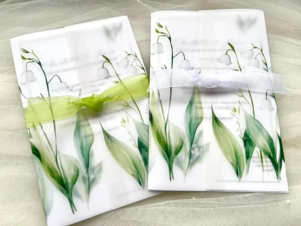 Lily of the Valley Vellum Cover Invites