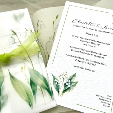 Lily of the Valley Vellum Cover Invites