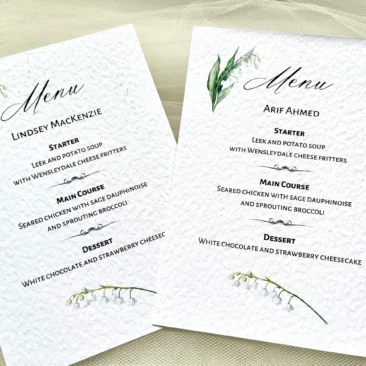 Lily of the Valley Menu Cards