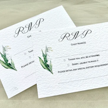 Lily of the Valley RSVP Cards and Envelopes