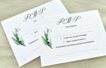 Lily of the Valley RSVP Cards and Envelopes