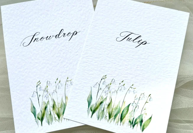 Lily of the Valley Table Name/Number Cards