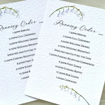Lily of the Valley Order of Day Cards