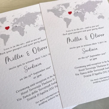 Destination Wedding Invitations – Love is in the air..