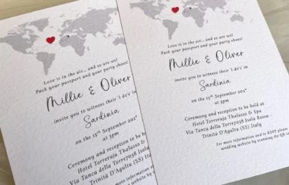 Destination Wedding Invitations – Love is in the air..