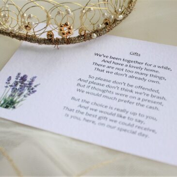 Wedding Gift Poems for Invitations