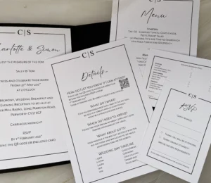 Black Pocketfold Invitations - Purity