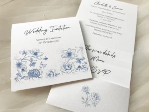 Thick Hammered Textured Cardstock Printed Wedding Invitations UK