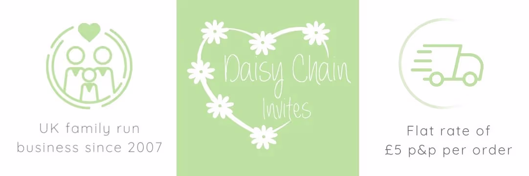 Wedding invitations and wedding stationary from Daisy Chain Invites - logo